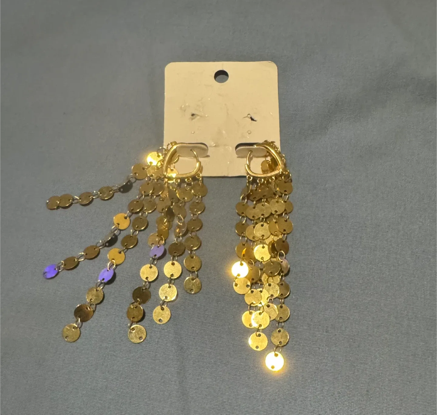 Gold Coloured Dangle Earrings thumbnail