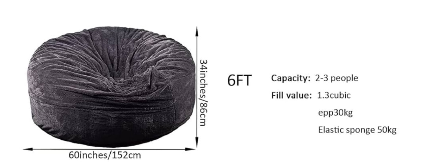6ft Giant Bean Bag - photo 5