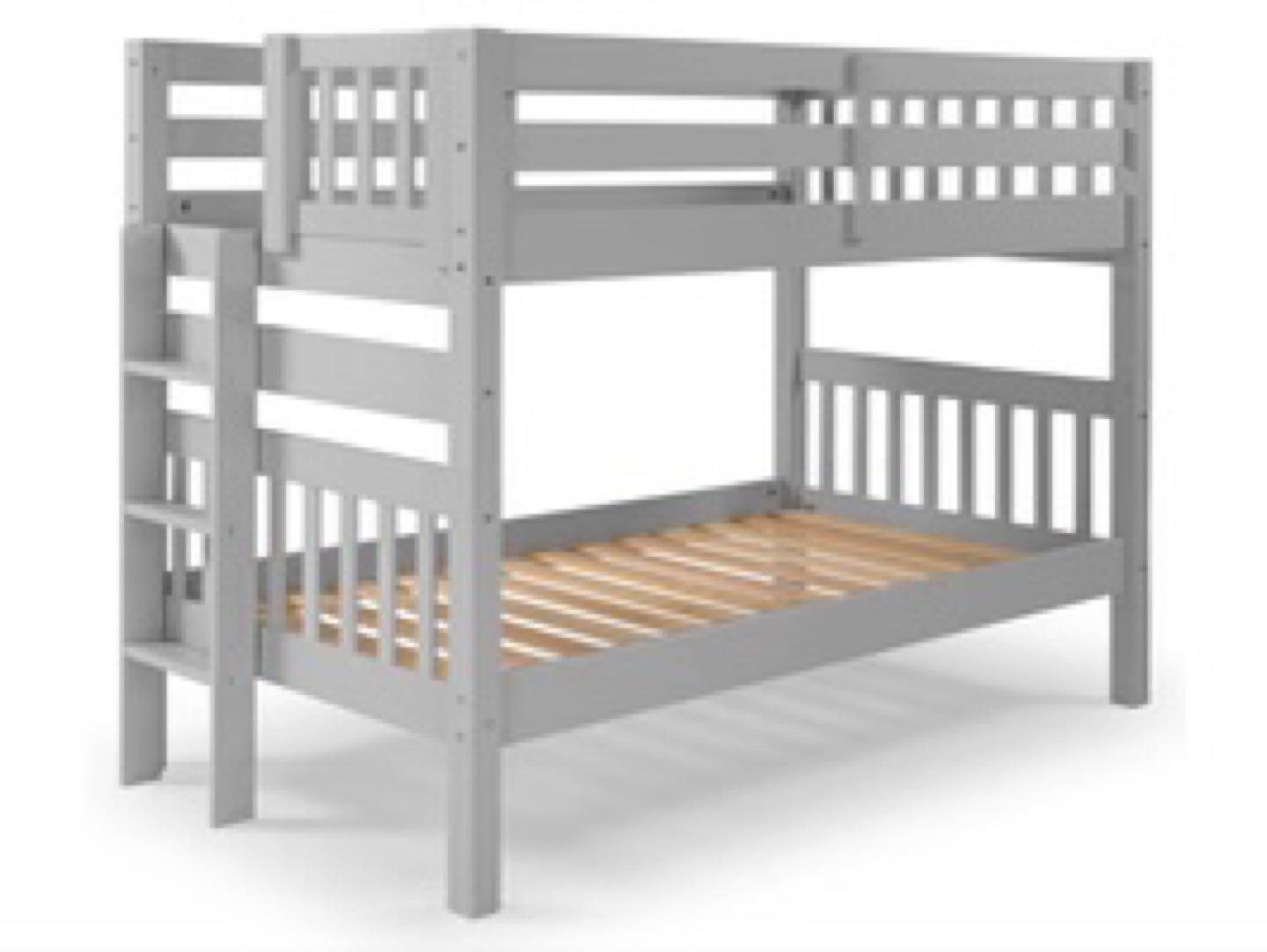 Gray Wooden Bunk Bed Frame