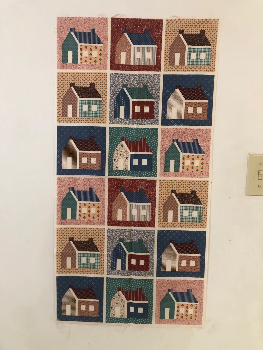 House Pattern Quilt Fabric Piece