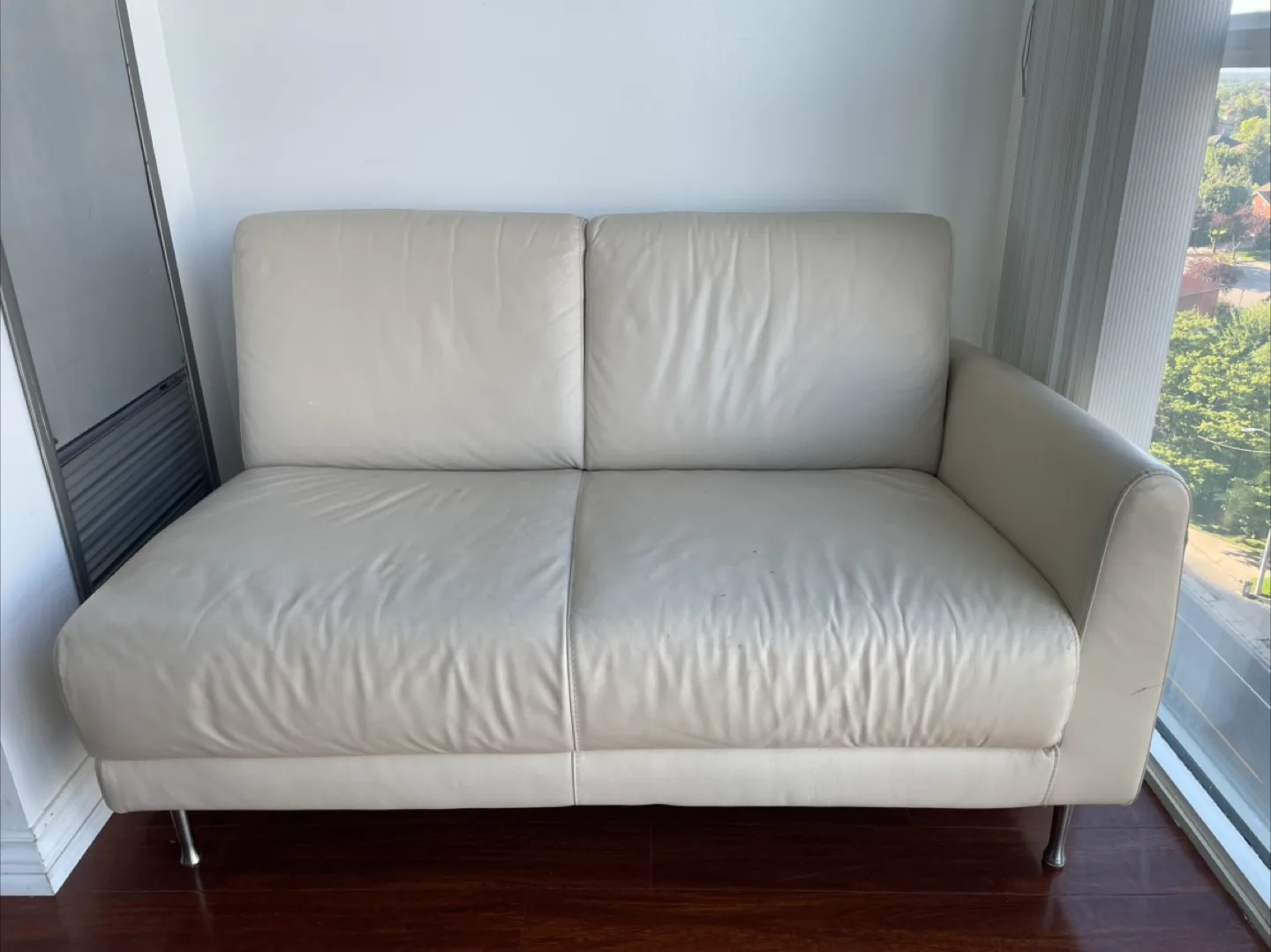 Cream Loveseat Couch – Comfy, Clean & Perfect Size thumbnail