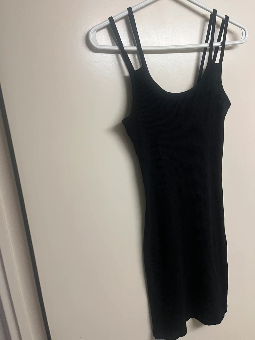 Black Ribbed mini dress thumbnail