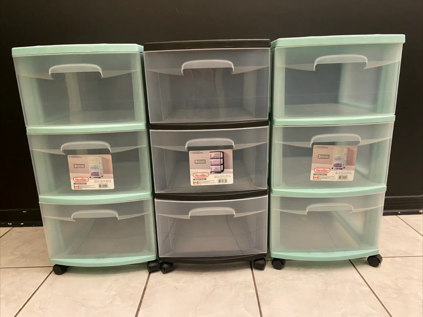 Sterilite 3 Drawer Cart - Medium Size