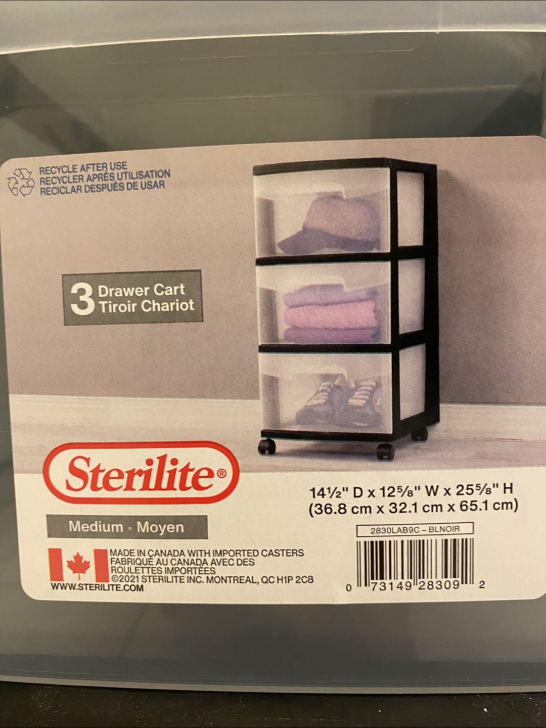 Sterilite 3 Drawer Cart - Medium Size - photo 4