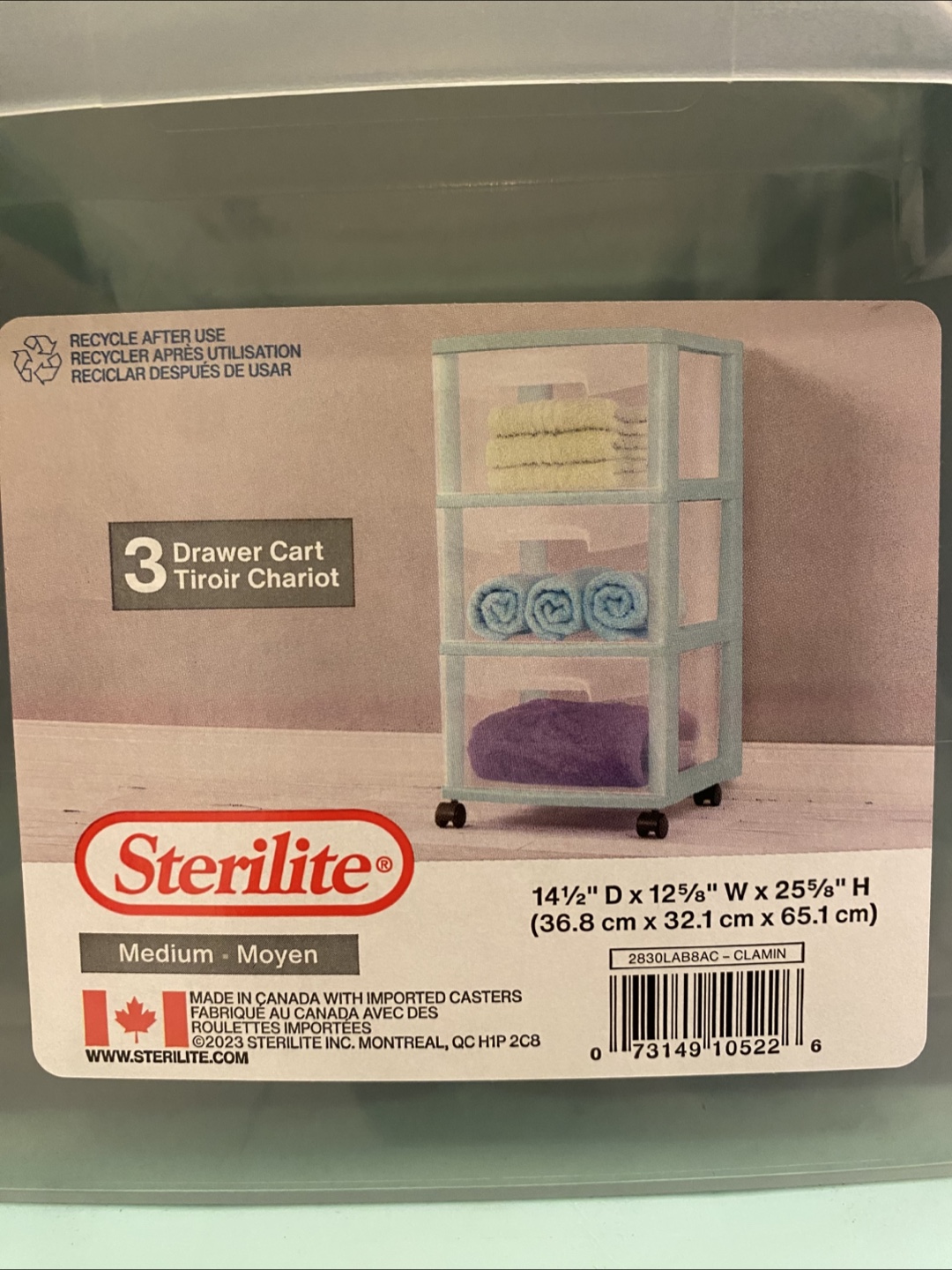 Sterilite 3 Drawer Cart - Medium Size - photo 5