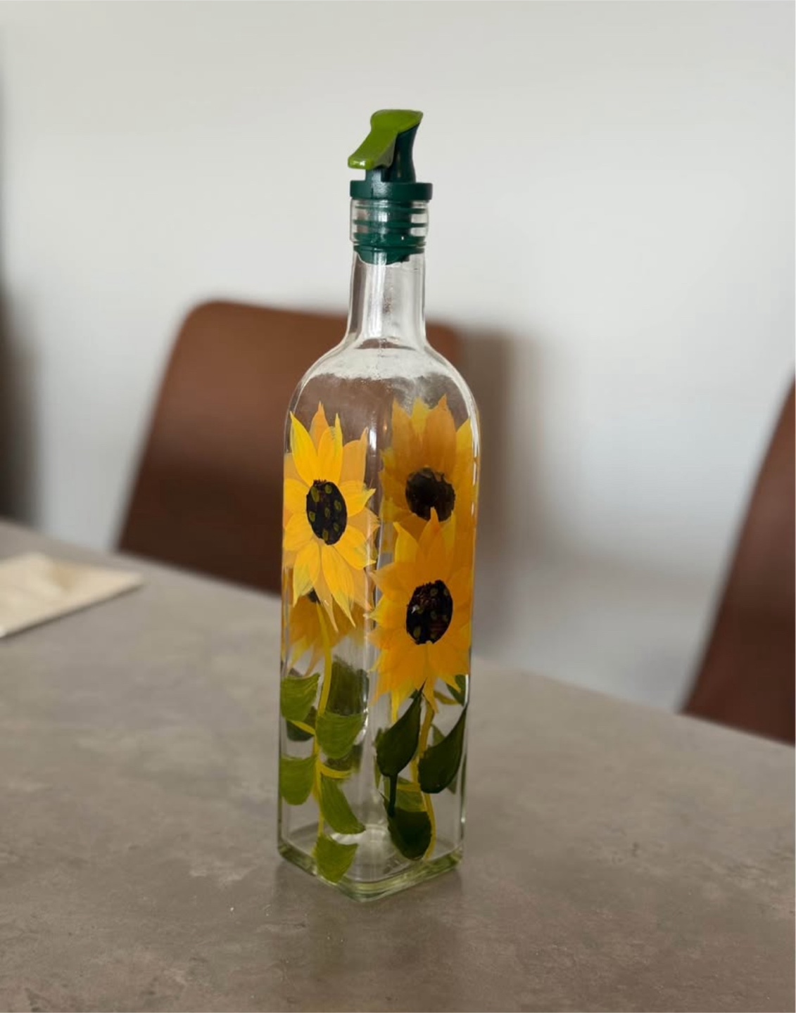 Sunflower Glass Olive Oil Dispenser - photo 2