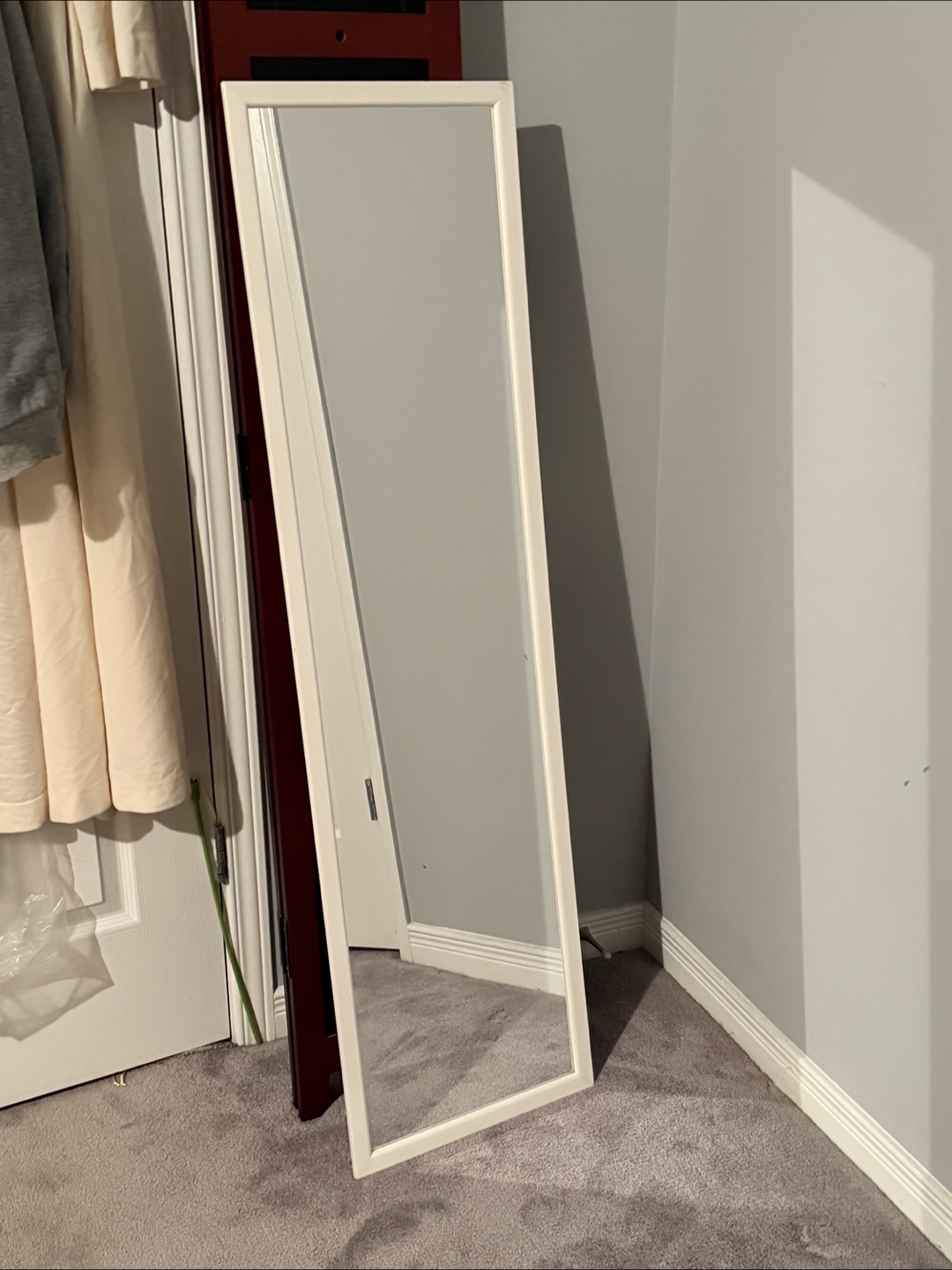 White Framed Mirror (14x51 inches)