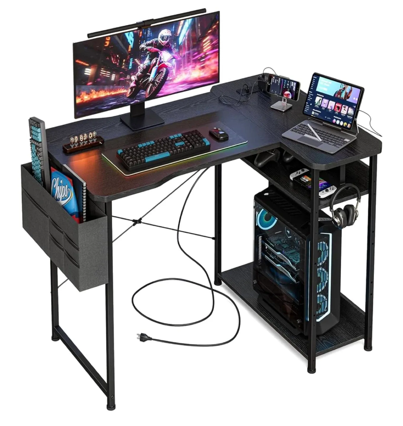 Black L-Shaped Gaming Desk thumbnail