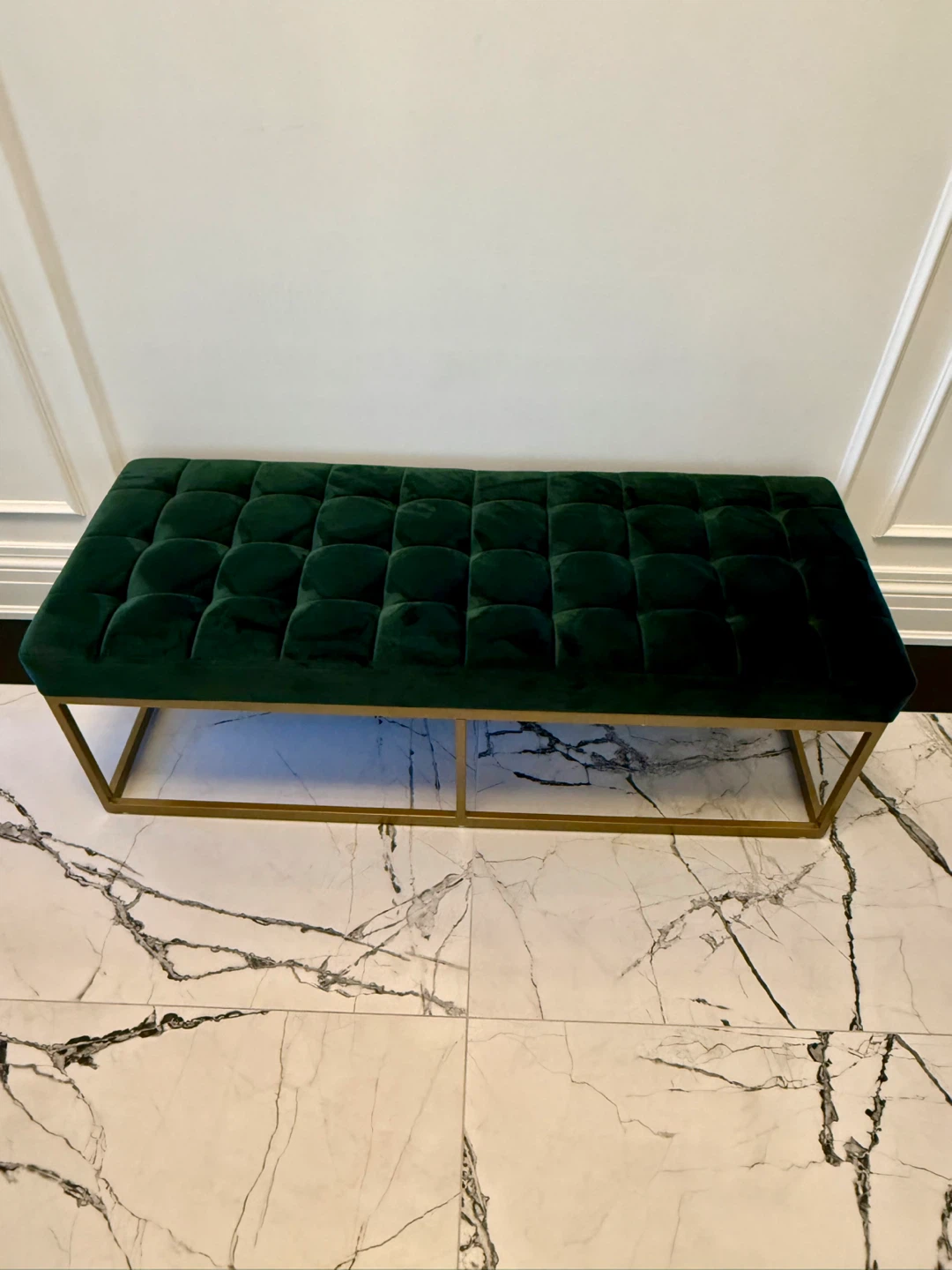 Green Velvet Bench - photo 3