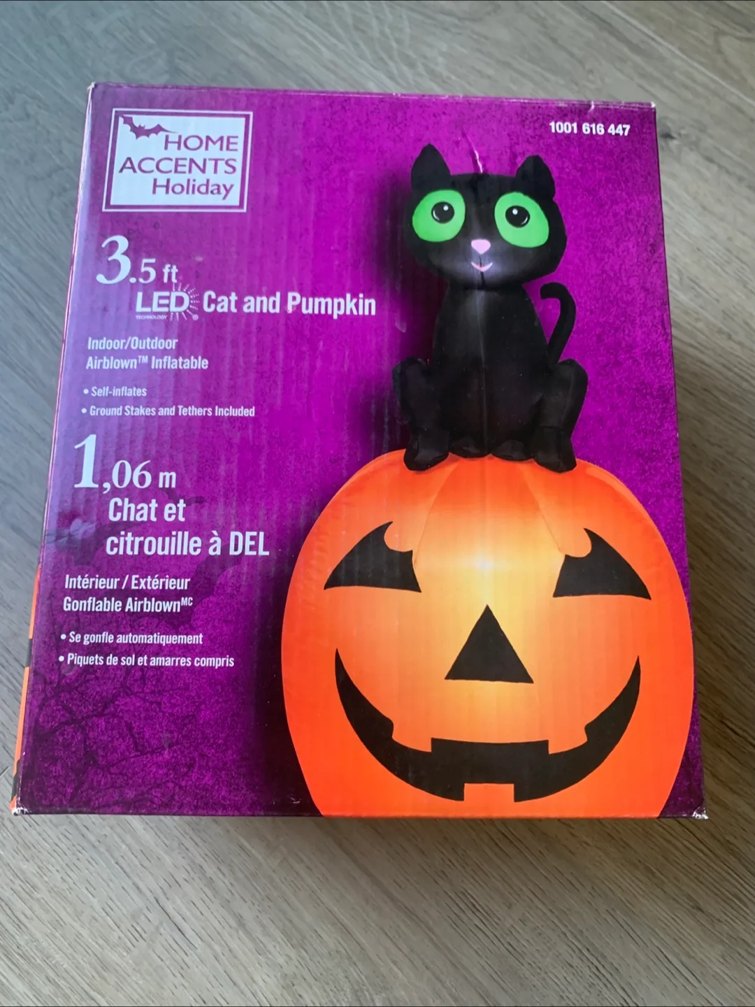 Home Accents Holiday 3.5ft LED Cat and Pumpkin Inflatable thumbnail