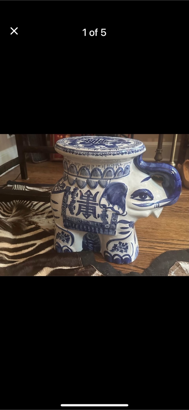 Chinoiserie elephant plant stand