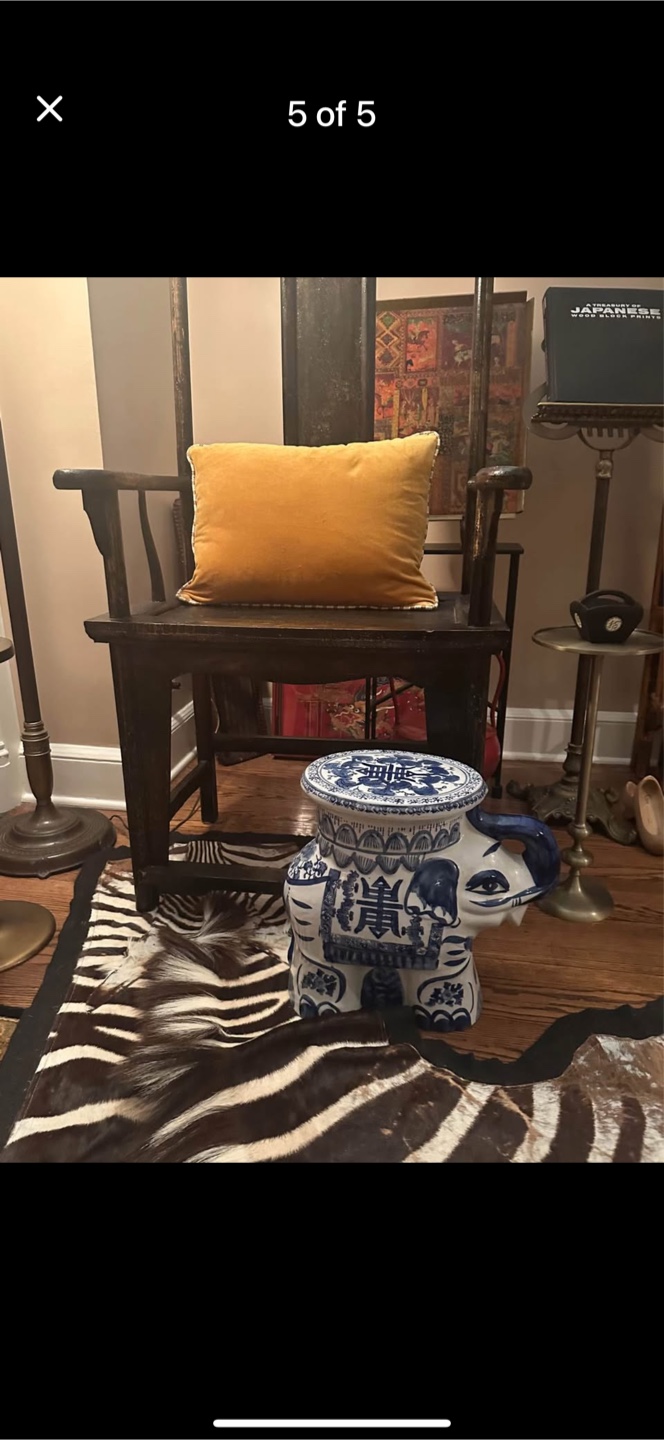 Chinoiserie elephant plant stand - photo 5