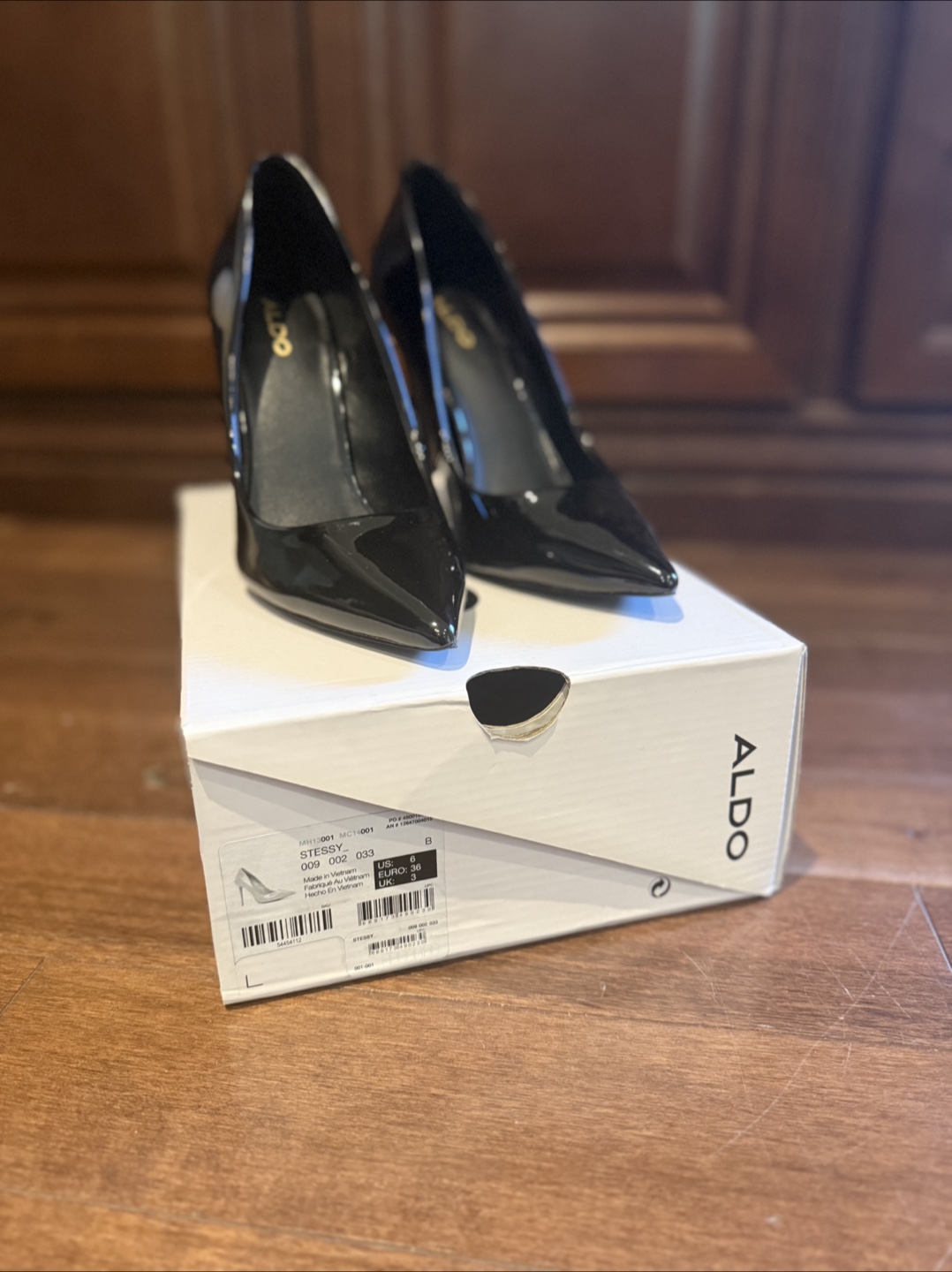 ALDO Stessy Black Patent Heels - Size 6