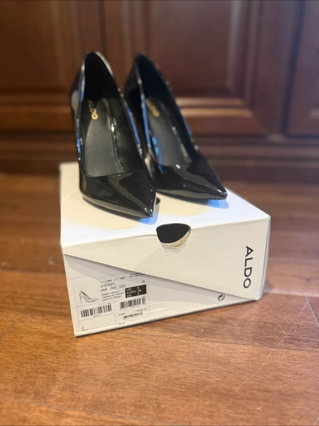 ALDO Stessy Black Patent Heels - Size 6 thumbnail