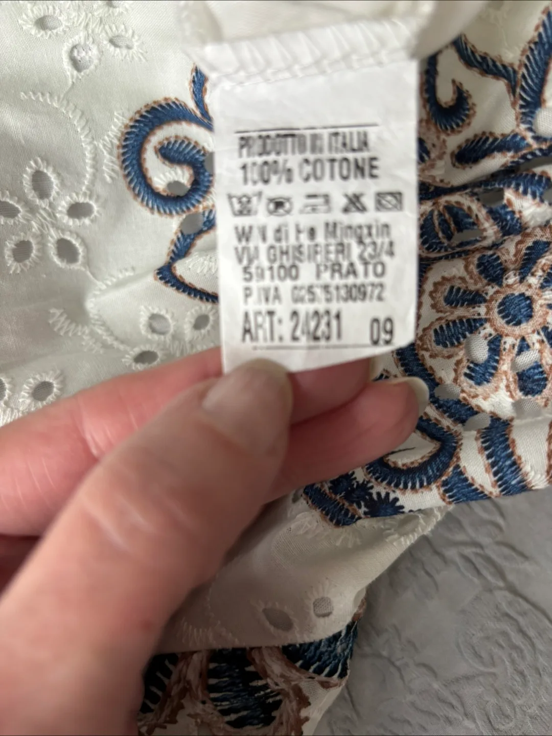 Made in Italy White & Blue Floral Dress with Belt image indicator(3)