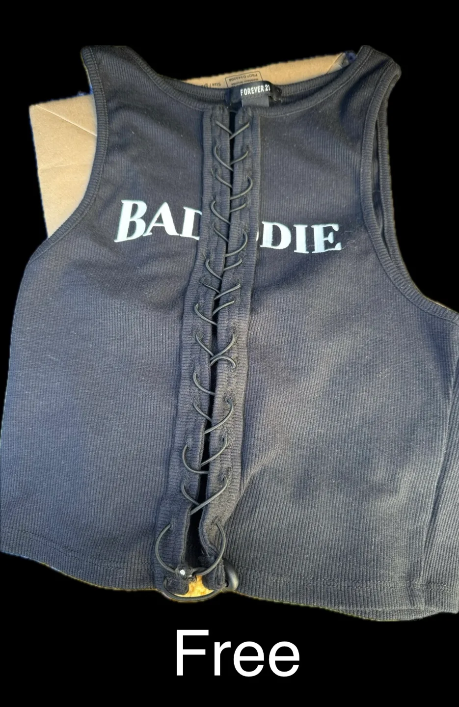Forever 21 Black Ribbed Tank Top thumbnail