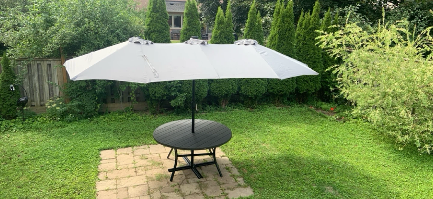 Large Outdoor Patio Umbrella with desk