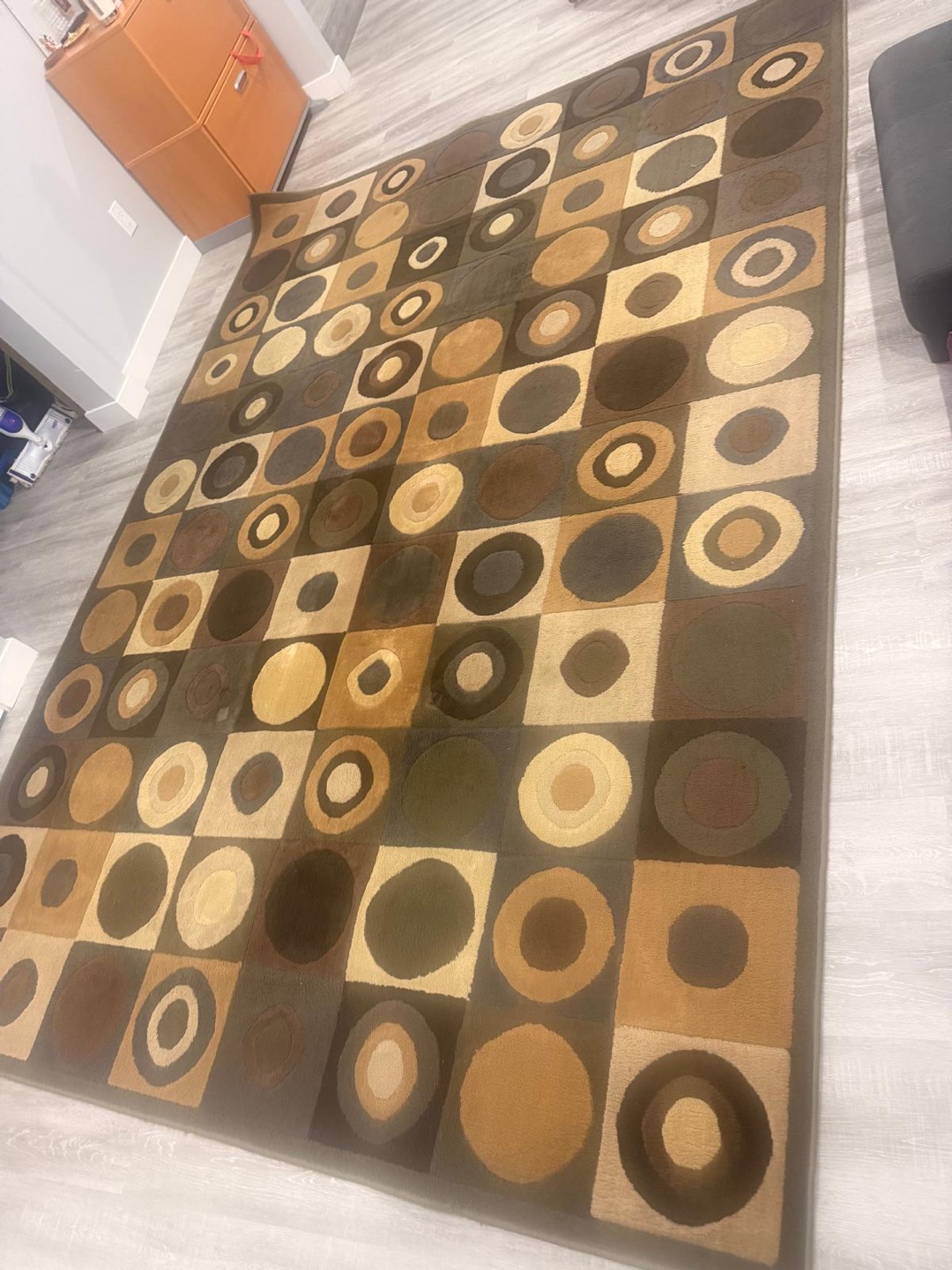Geometric Pattern Area Rug - Brown & Beige - photo 2