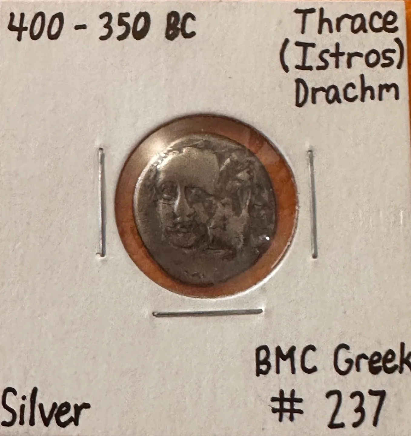 Antique Thrace (Istros) Drachm Coin, 400-350 BC thumbnail