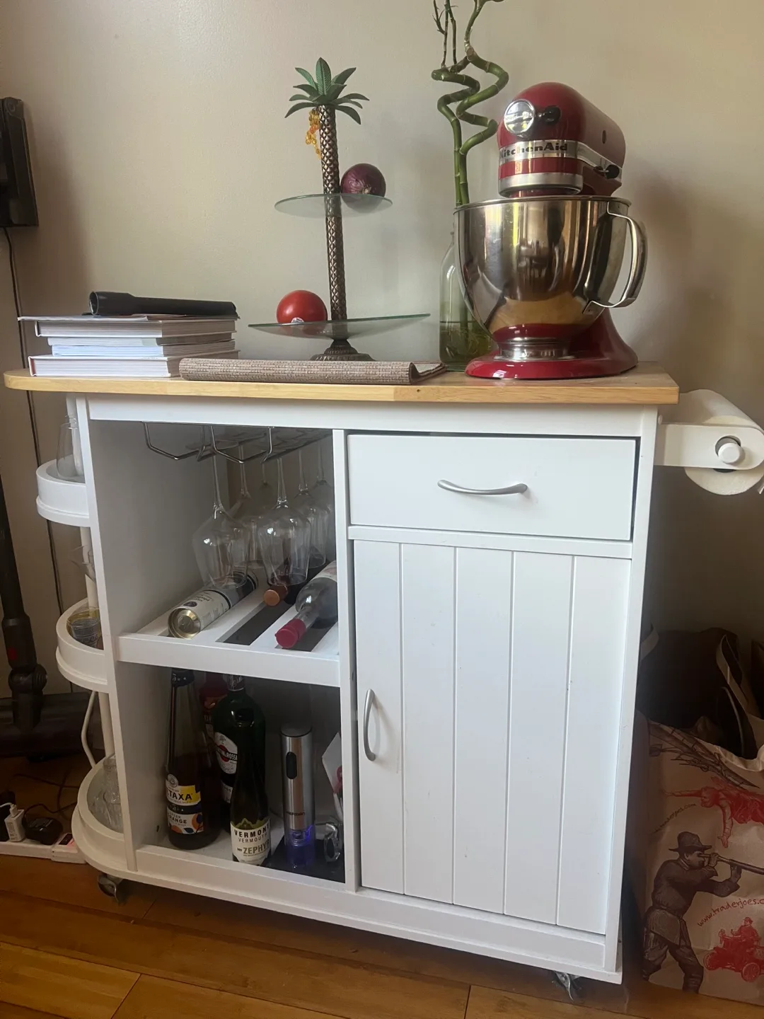Kitchen Cart with Wine Rack thumbnail