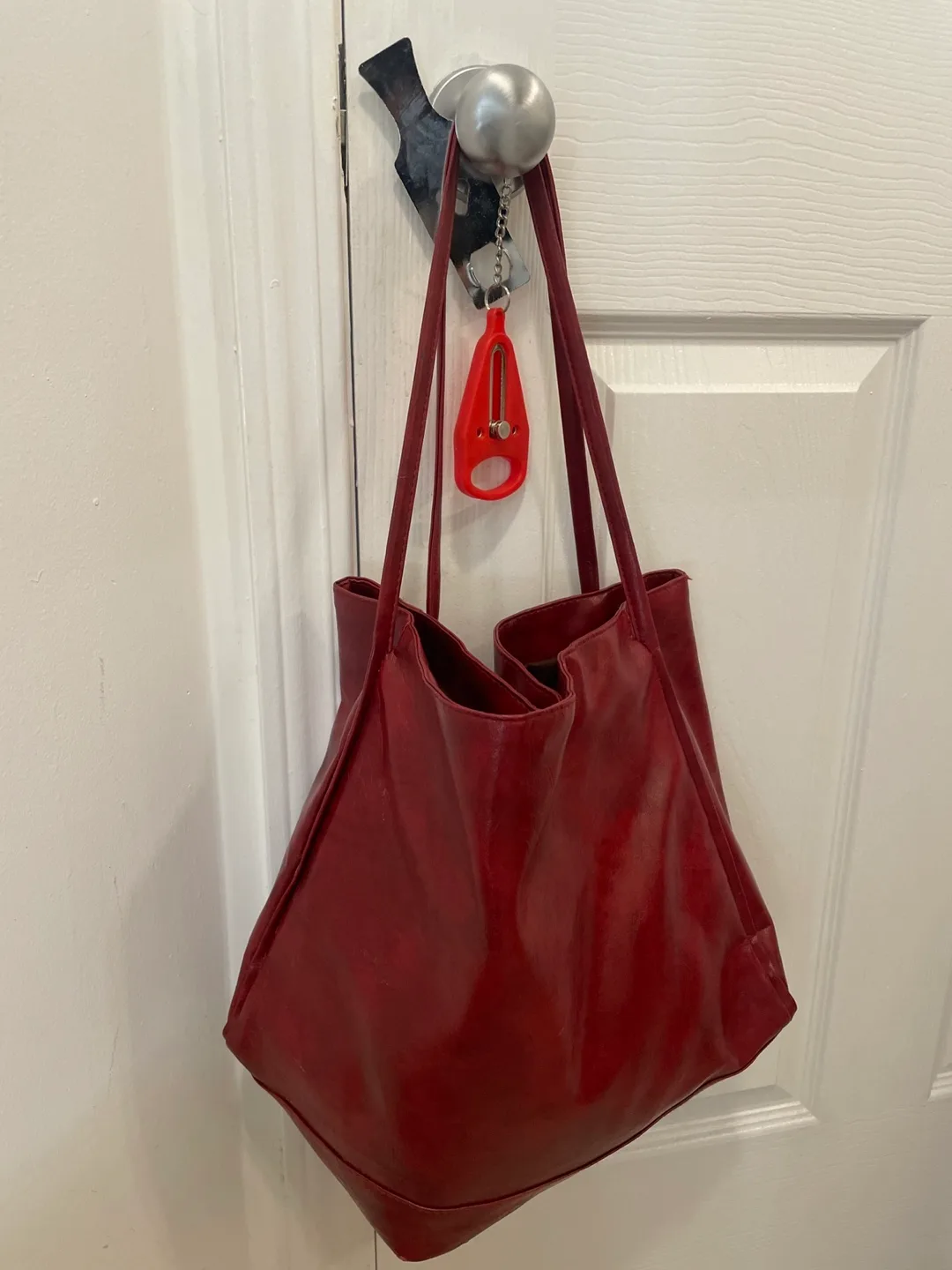 Red Leather Tote Bag thumbnail