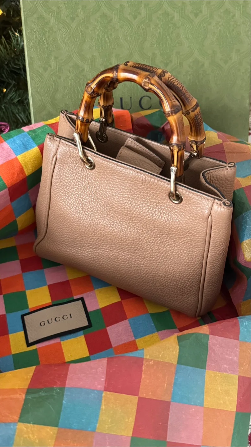 GUCCI BAMBOO SHOPPER MINI TOP HANDLE BAG. thumbnail