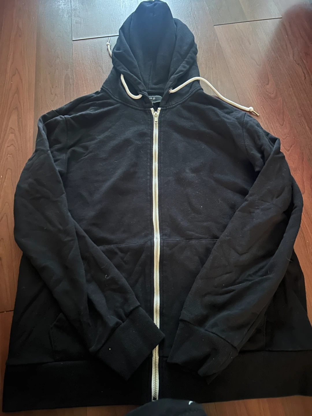 Forever 21 Men's Black Zip-Up Hoodie - Size S