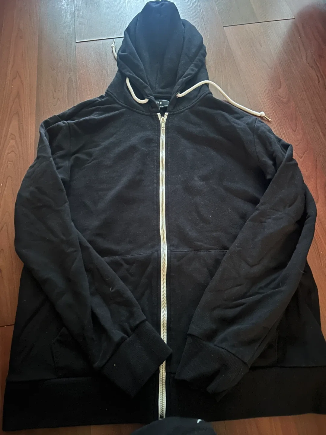 Forever 21 Men's Black Zip-Up Hoodie - Size S thumbnail