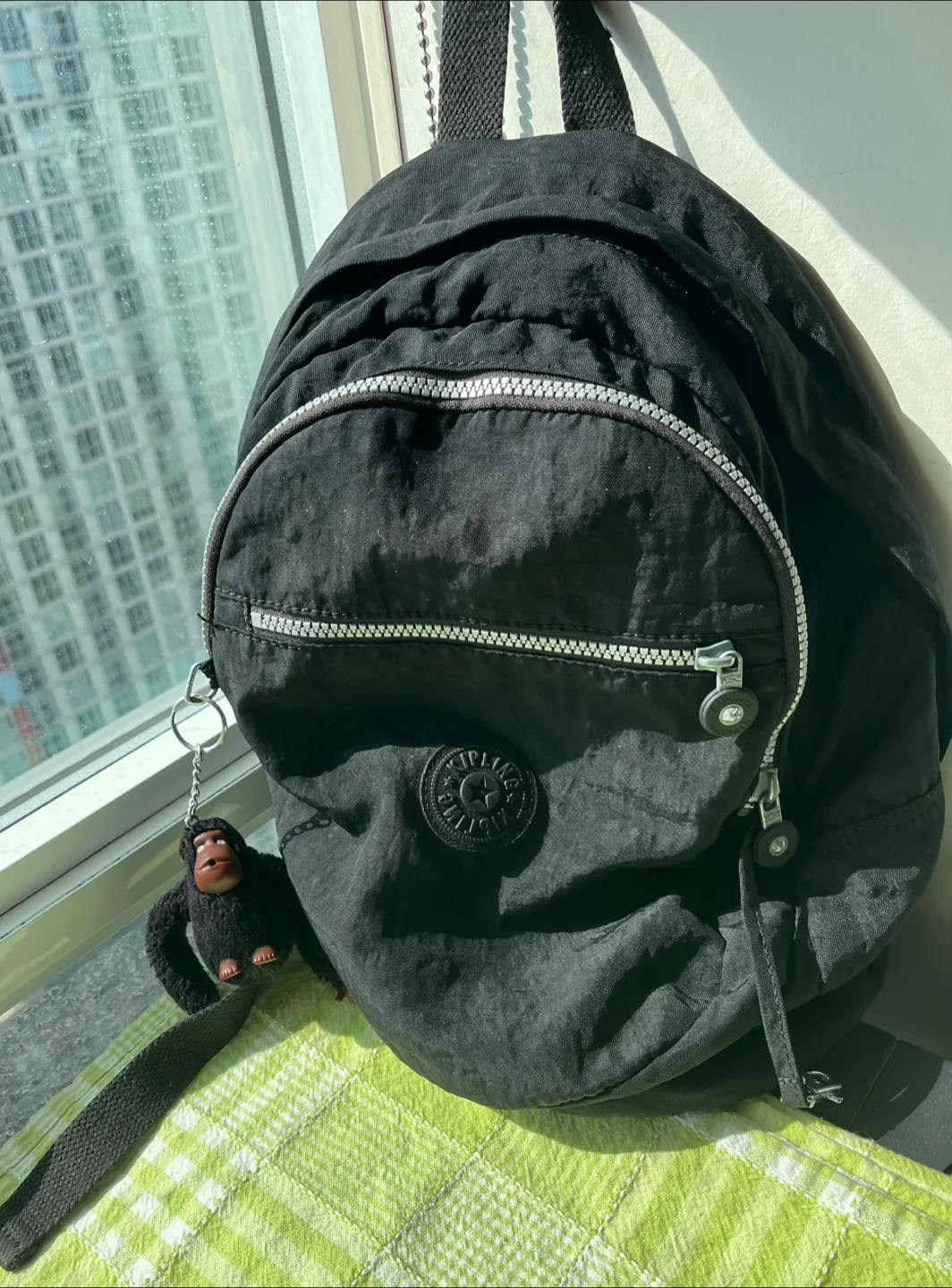 Vintage Kipling Black Backpack with Monkey thumbnail