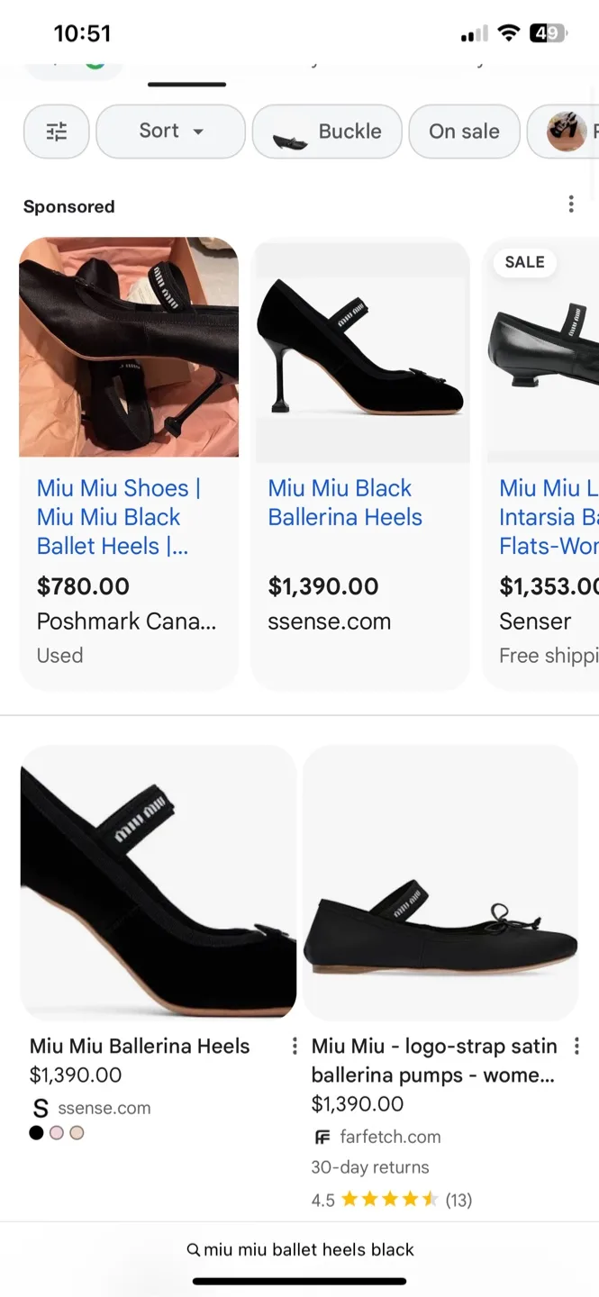 Miu Miu Black Ballet Heels image indicator(8)