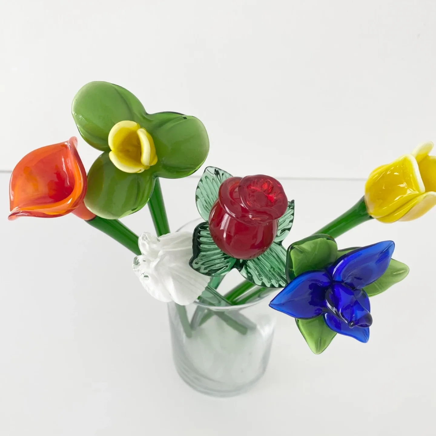 Vintage Hand Blown Glass Flowers thumbnail