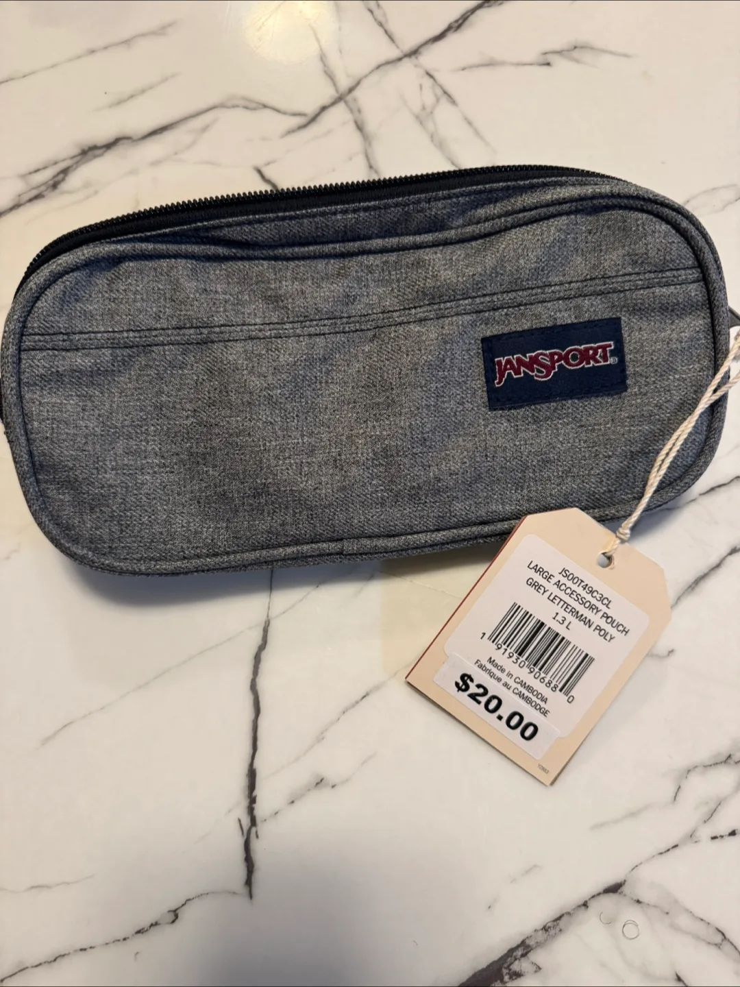 Brand New JanSport Large Accessory Pouch/Pencil Case - Grey image indicator(3)