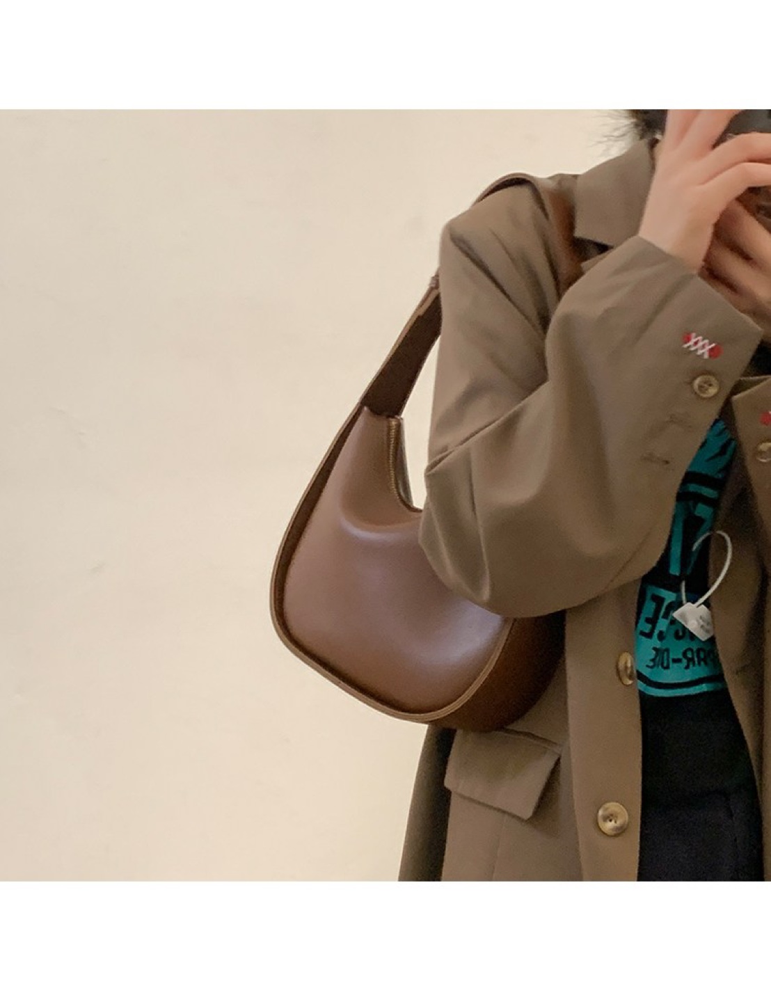 Brown Shoulder Bag (Vegan Leather)
