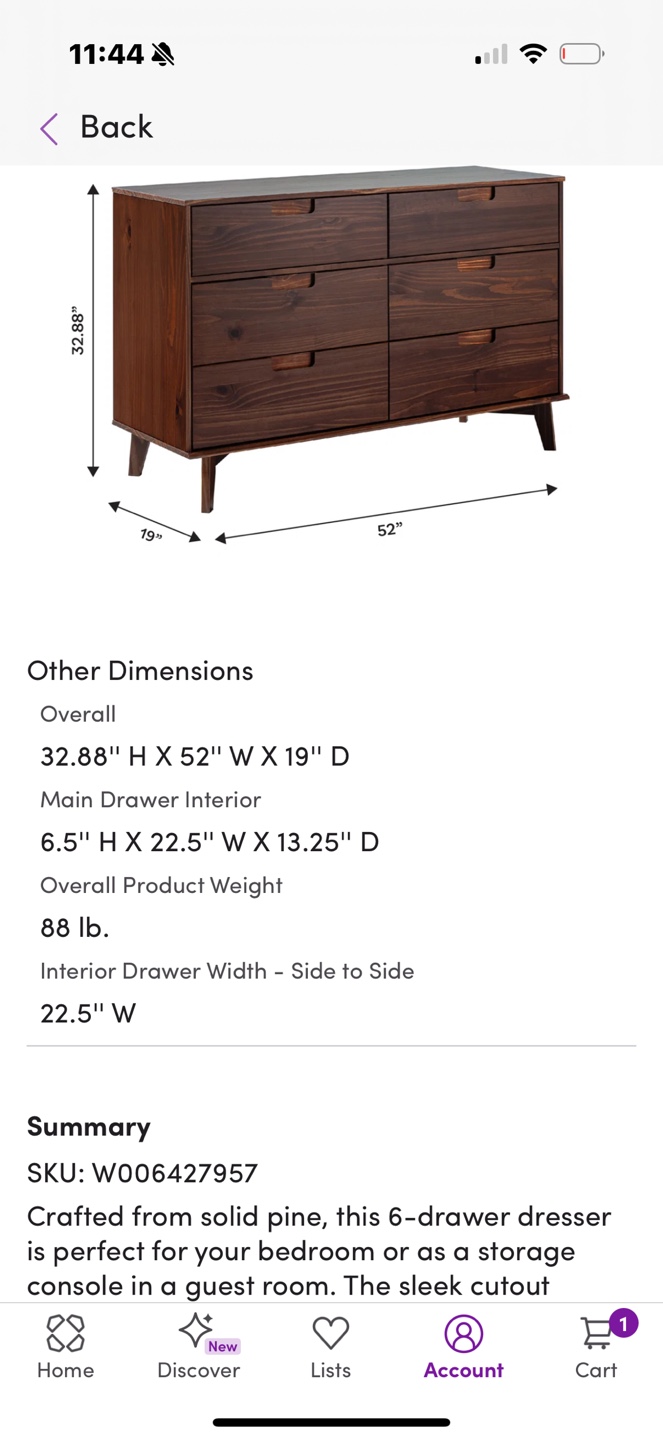 Mercury Row Yarber 6 Drawer Solid Wood Double Dresser - photo 4