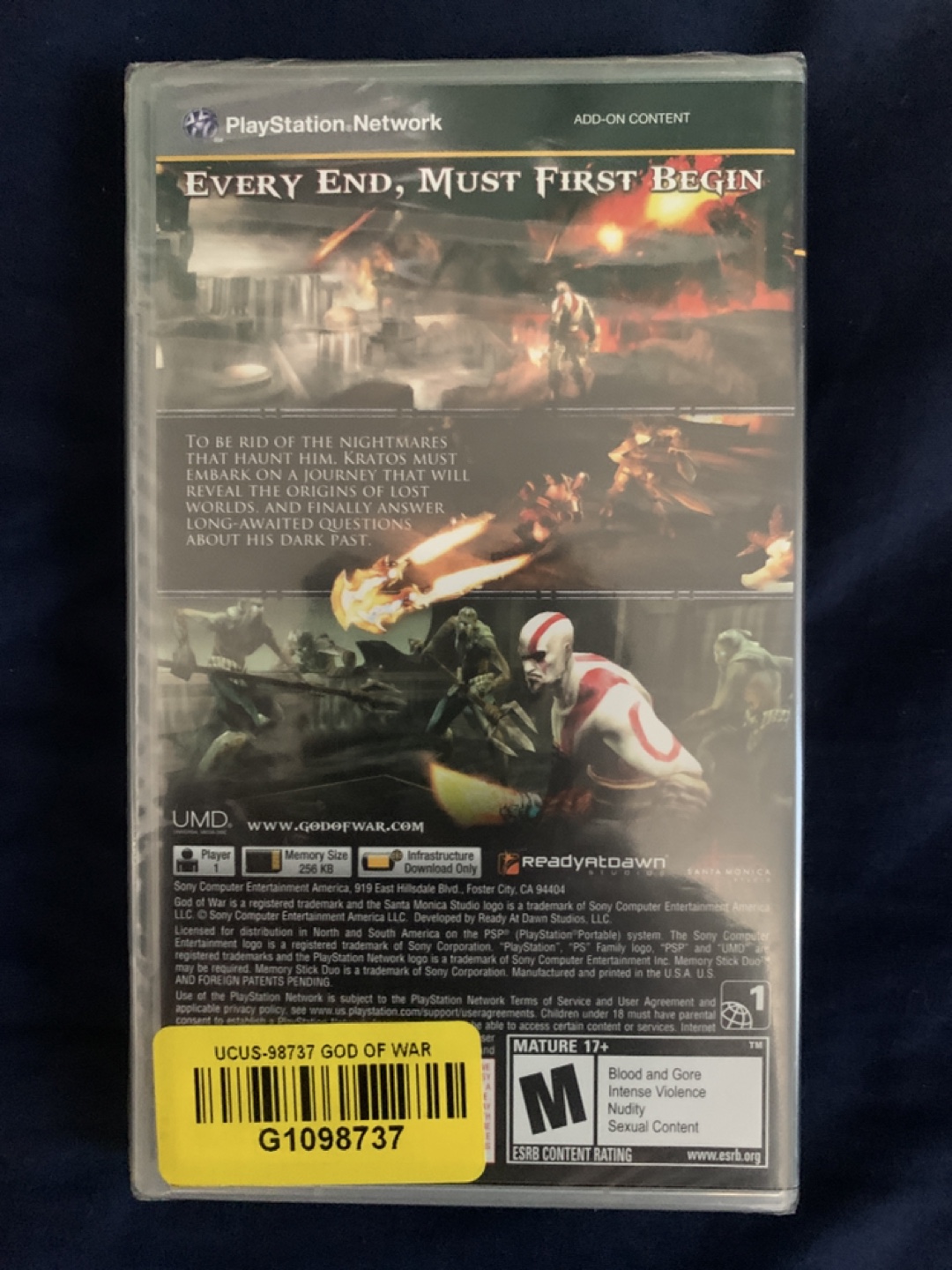 God of War: Ghost of Sparta (Sony PSP, 2010) - SEALED - photo 2