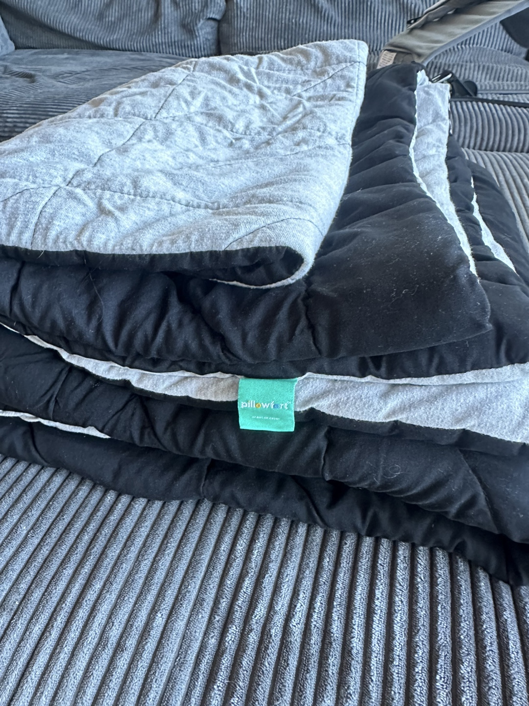 FREE Twin Size Pillowfort Black & Gray Quilted Comforter