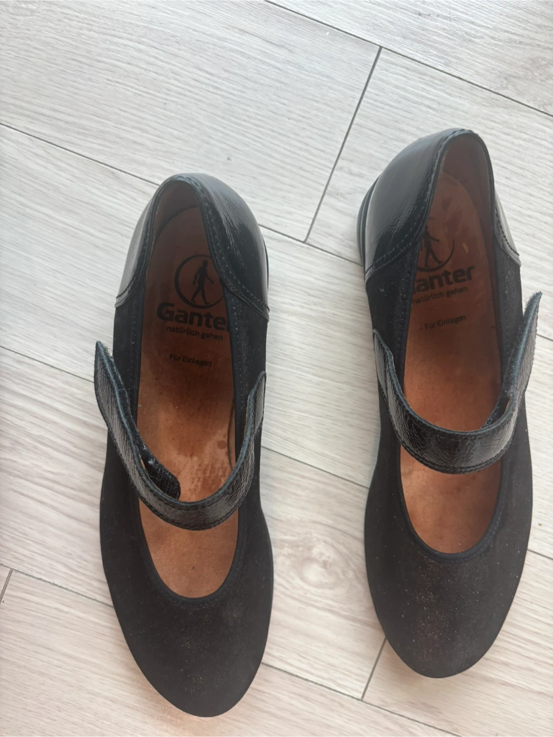 Ganter Black Leather Mary Jane Shoes size 9 - photo 2