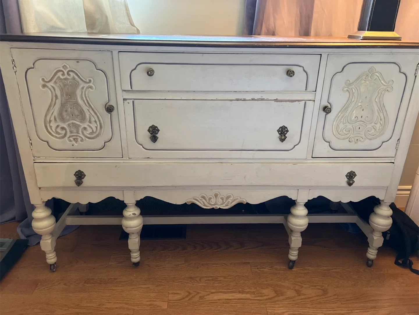 Antique White Buffet Sideboard thumbnail