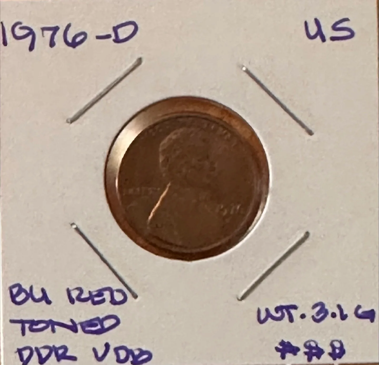 1976-D US Penny DDR error(UNC) thumbnail