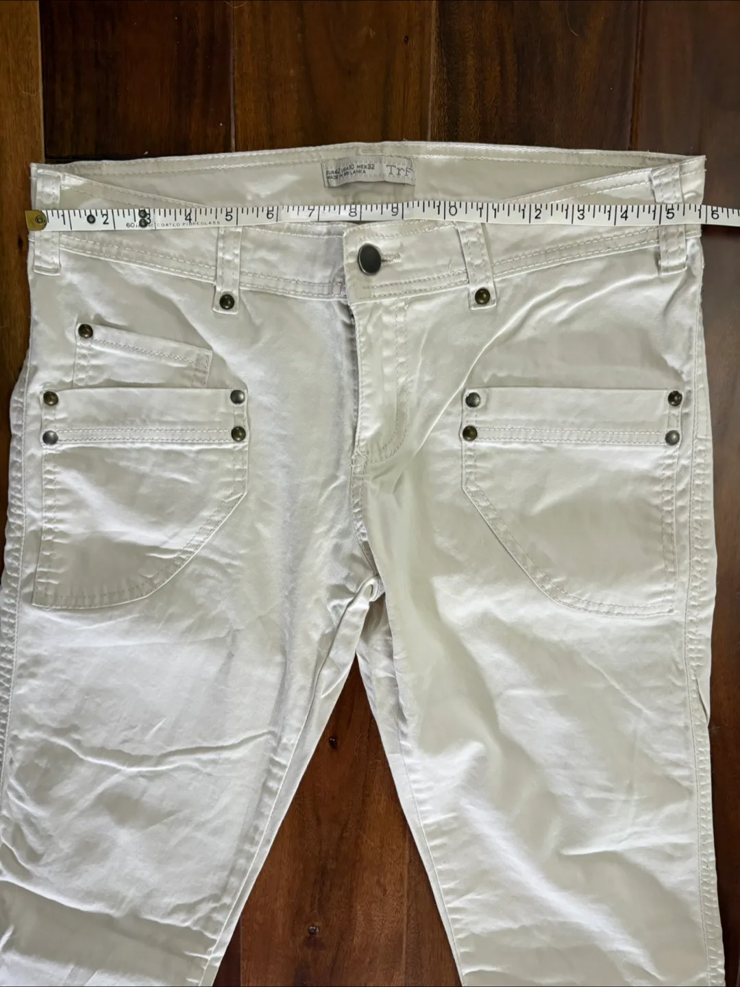 Zara White Cotton Blend Pants image indicator(2)