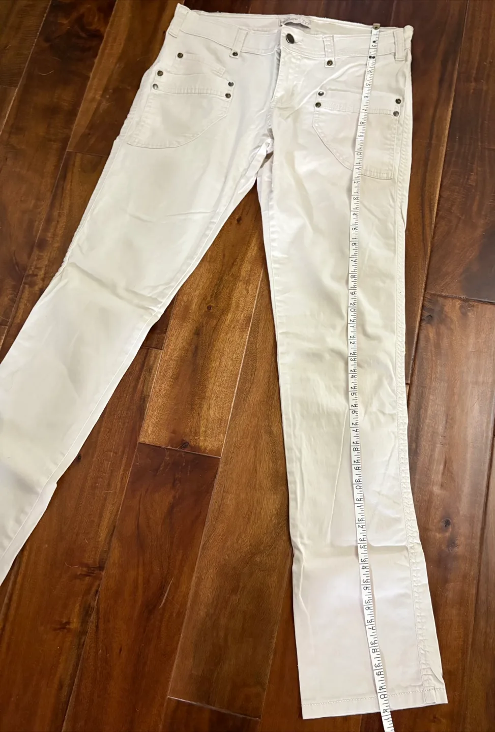 Zara White Cotton Blend Pants image indicator(3)