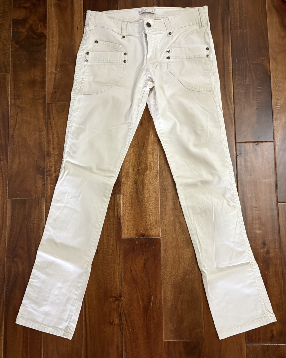Zara White Cotton Blend Pants