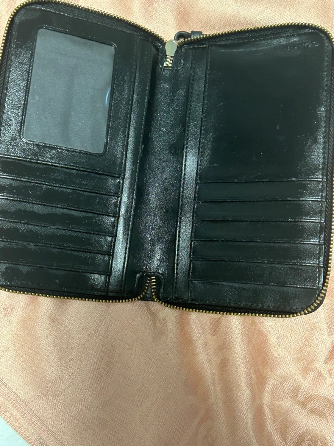 Coach Black Leather Zip Around Wallet image indicator(4)