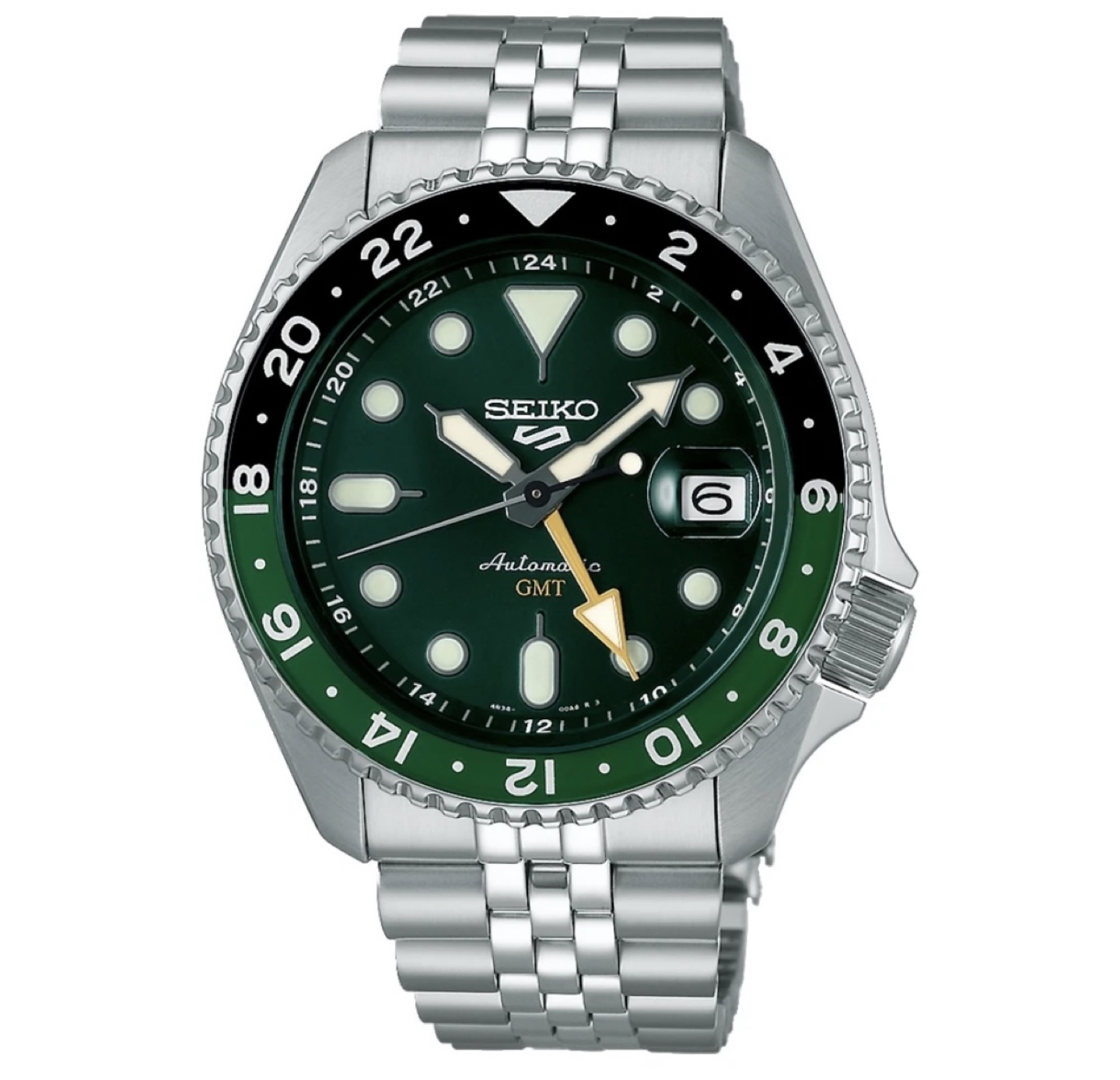 SEIKO 5 Sports GMT SSK035K1 Green Dial Automatic Watch - photo 4