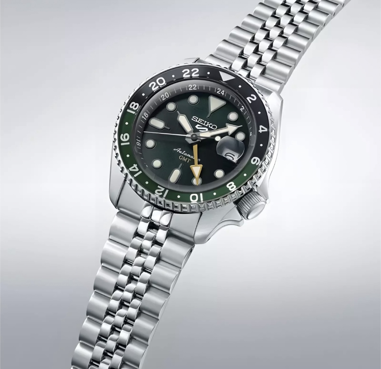 SEIKO 5 Sports GMT SSK035K1 Green Dial Automatic Watch - photo 3