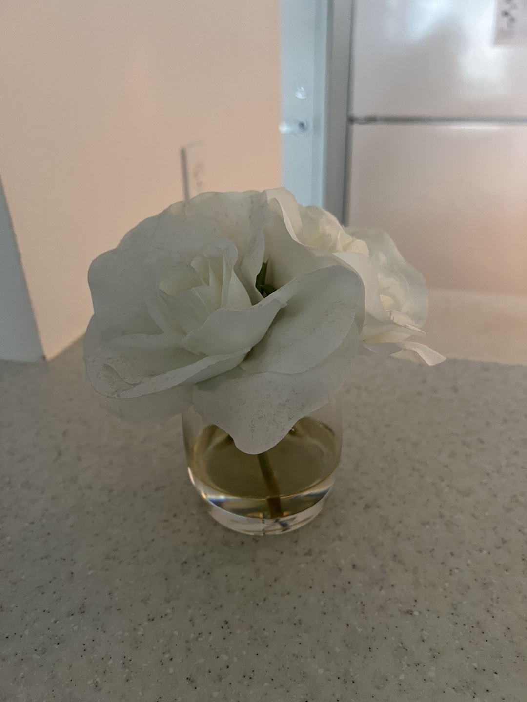 Artificial White Flowers in Glass Vase - photo 2