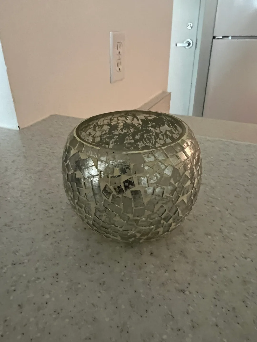 Mosaic Silver Candle Holder thumbnail