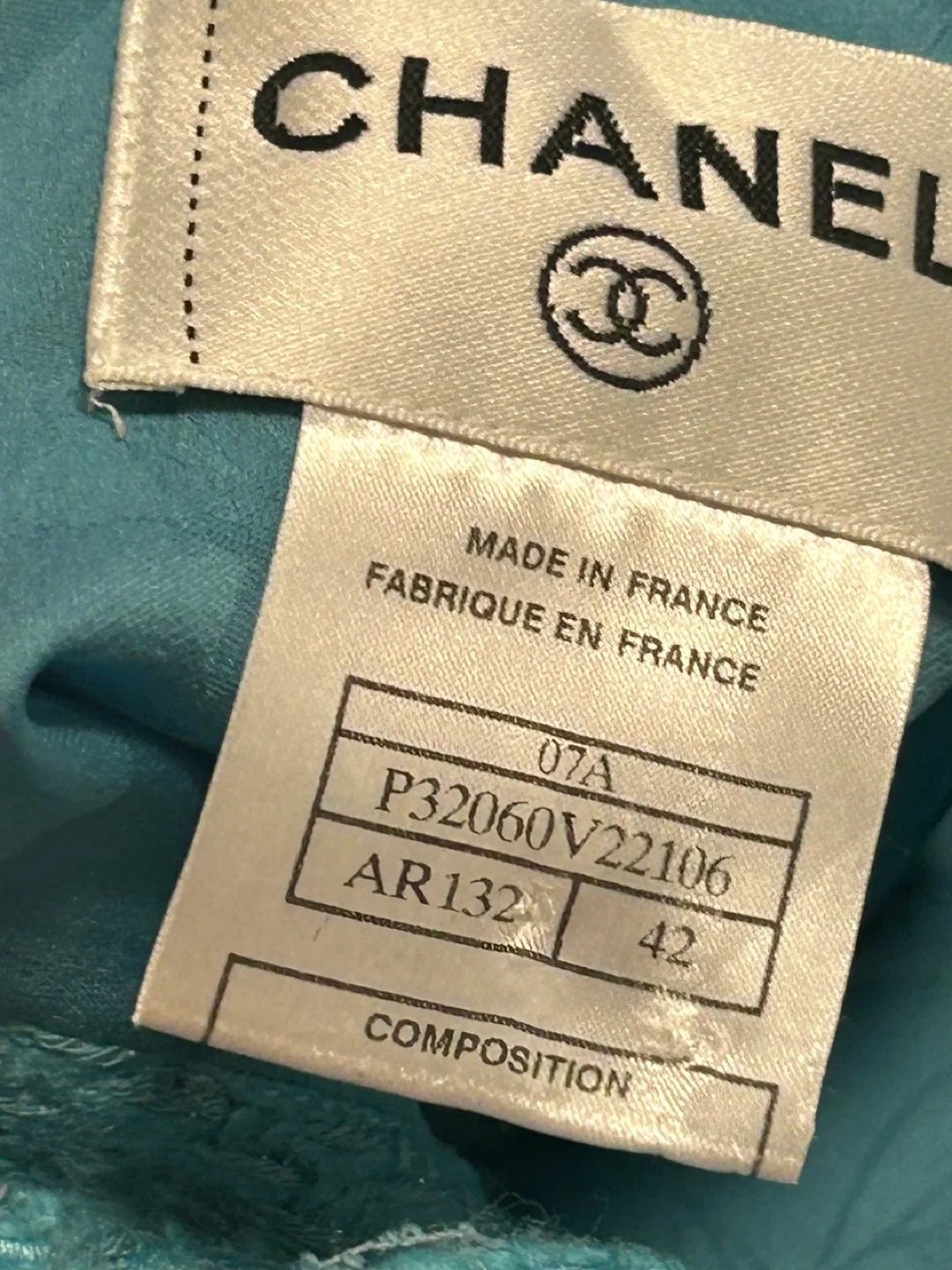 Chanel Light Blue Wool Dress - Size 42 thumbnail