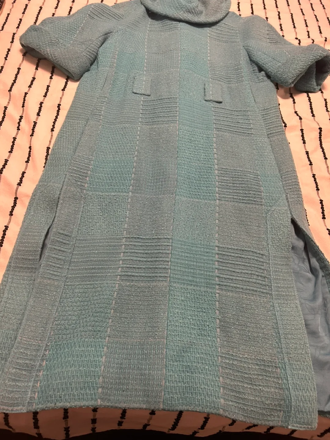 Chanel Light Blue Wool Dress - Size 42 image indicator(3)