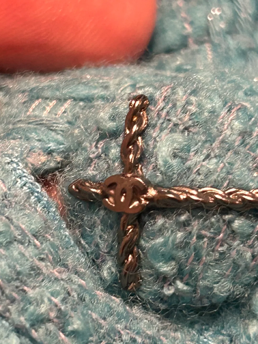 Chanel Light Blue Wool Dress - Size 42 image indicator(9)